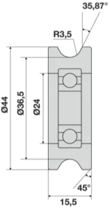 Ruote pista concava e funi